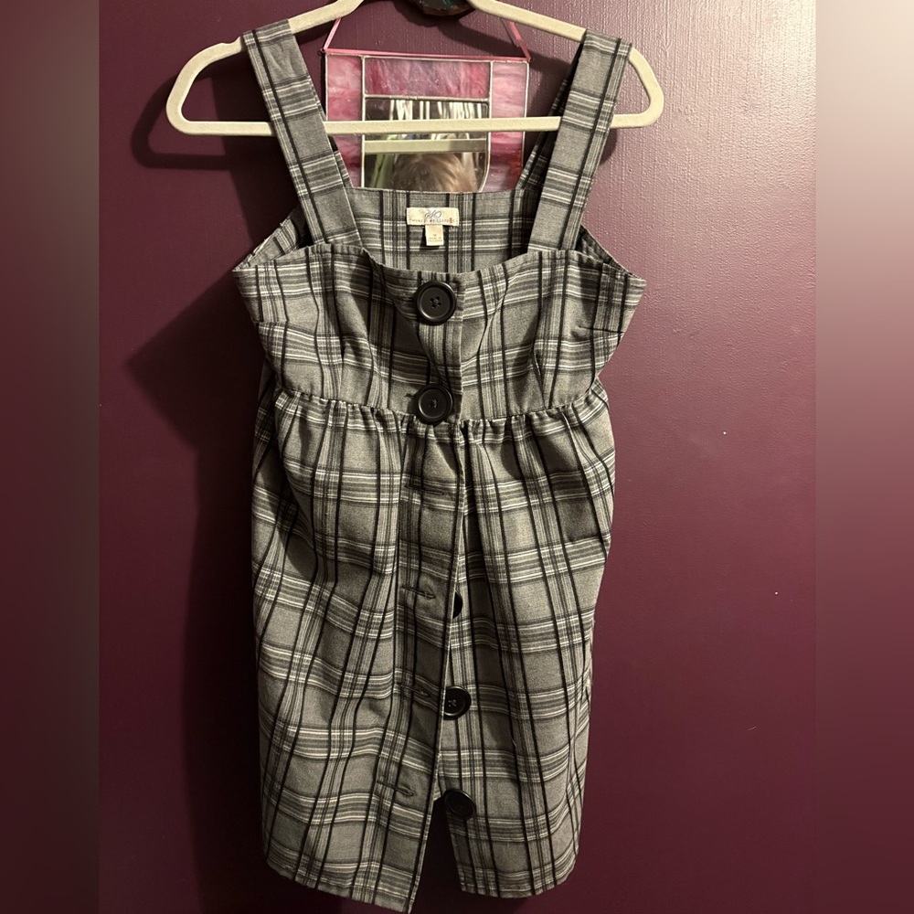 Plaid Button-Down babydoll dress